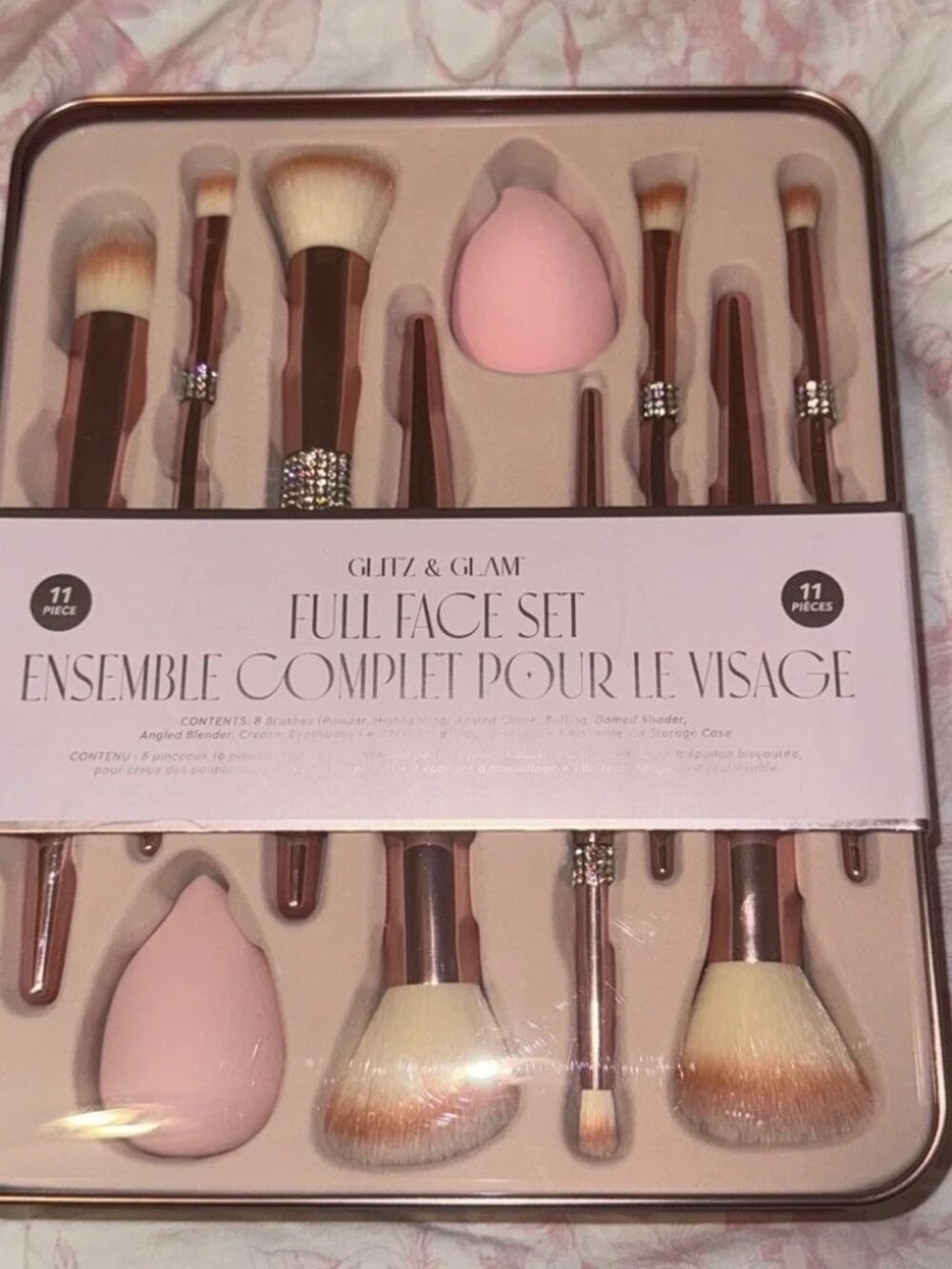 NWT Glitz & Glam Pink Bling 11 Piece Full Faceā Makeup Brush Set - Picture 3 of 3